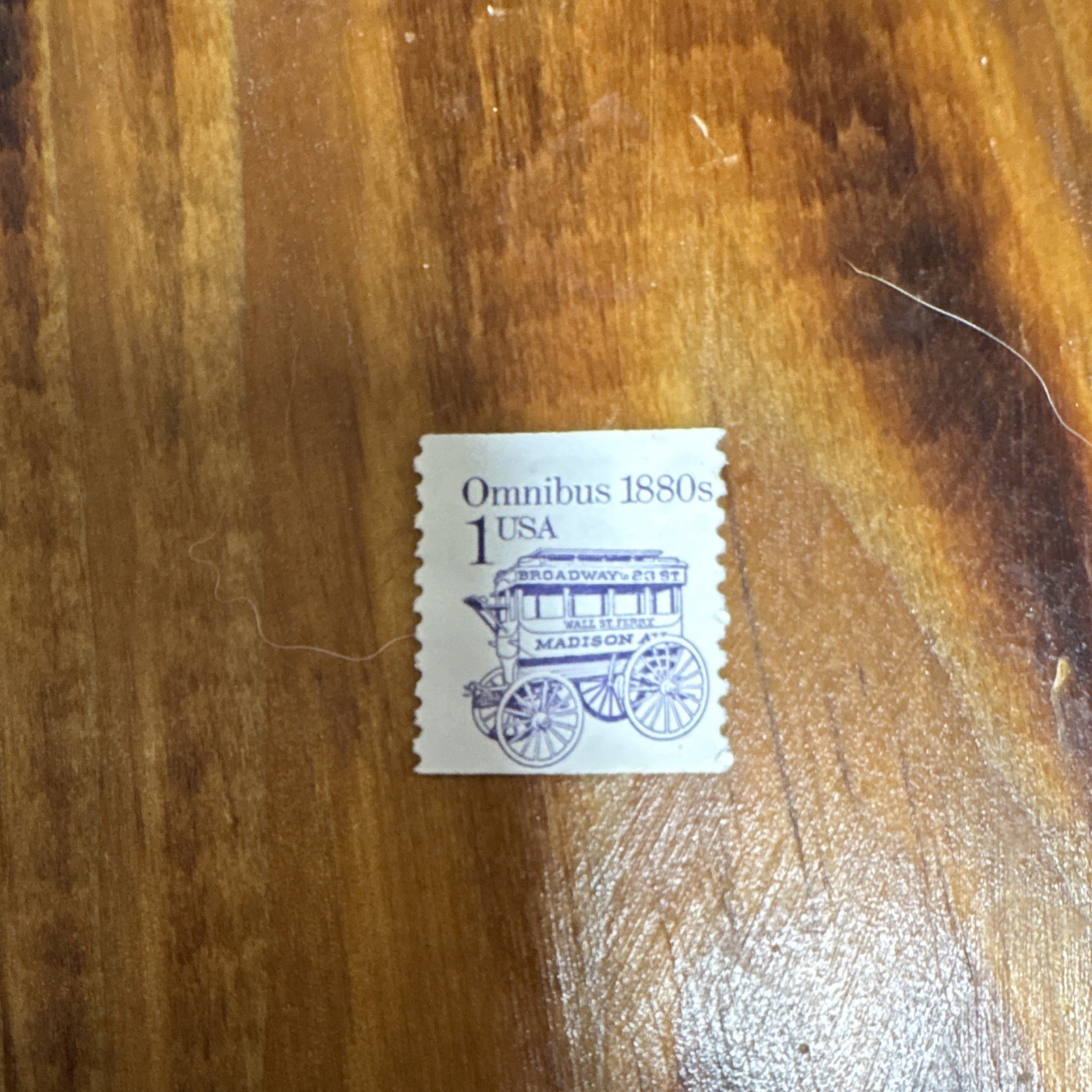 USA 1 Cent Omnibus 1880s Postage Stamp Single Unused White/Blue