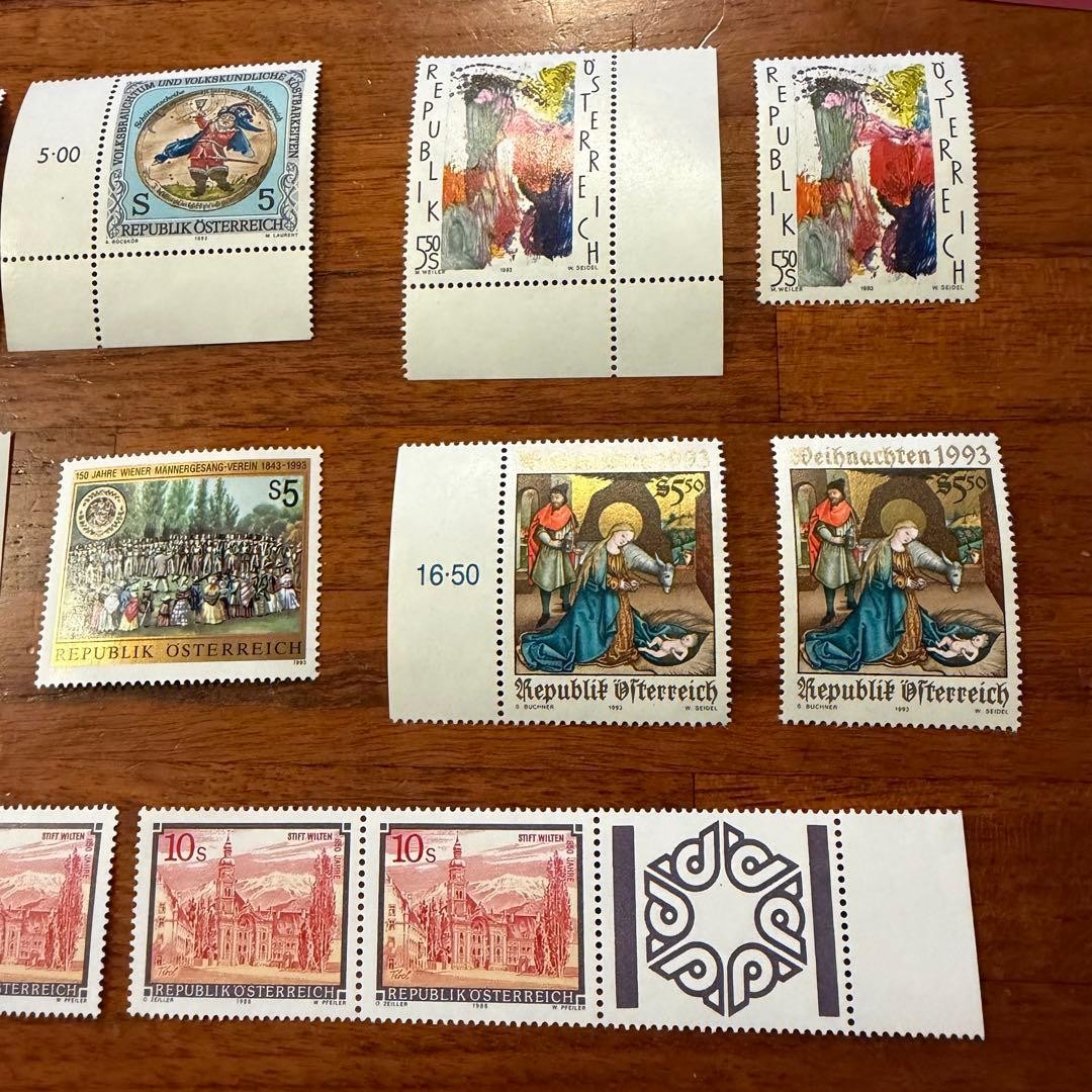 Austria travel souvenir set unused stamps harp concert card