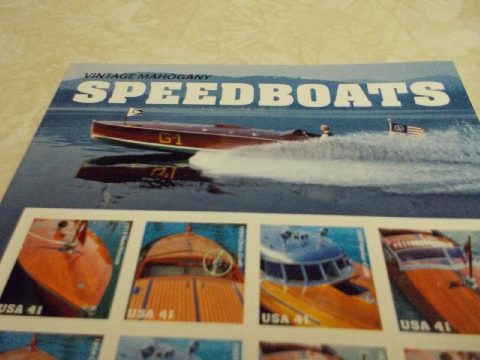 #4160-63 VINATAGE MAHOGANY SPEEDBOATS Pane of 12 41 Cent Stamps MNH 2006