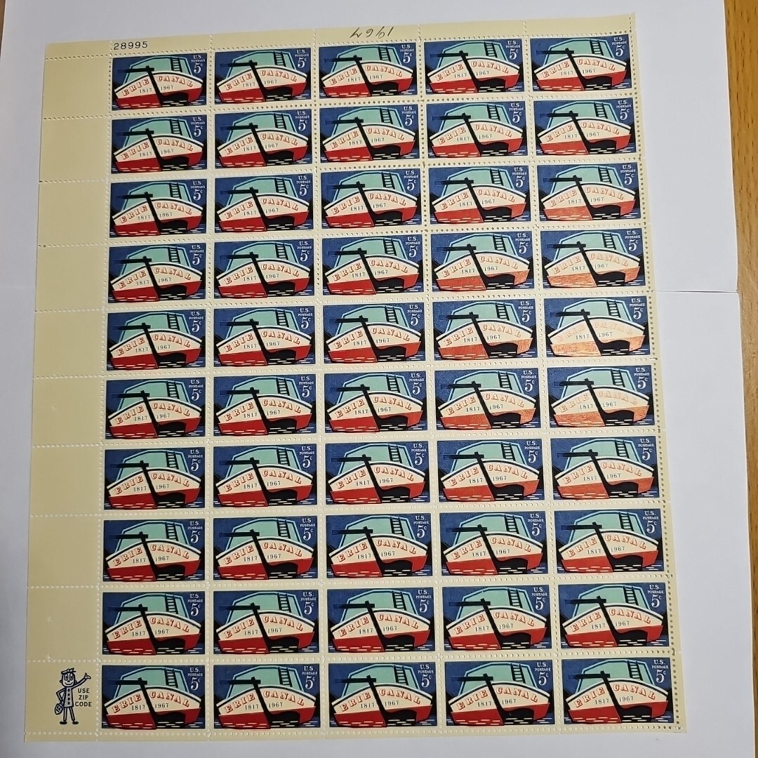 Stamp US Postage 5c 5 Cent Sheet OF 50 Stamps Erie Canal 1817-1967