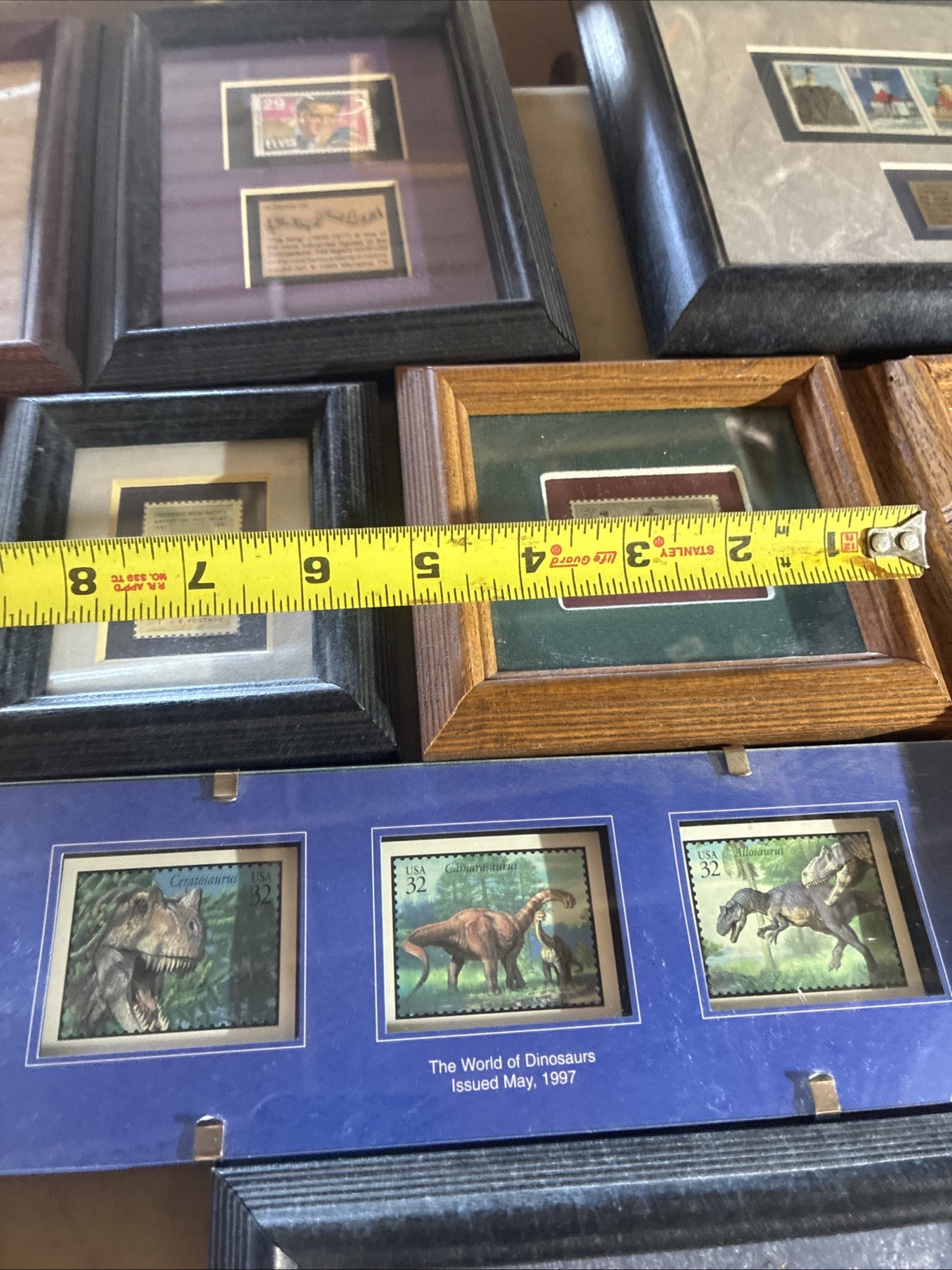 12 Framed Collectible Stamp Frames-Selling All Together-Good Subject Matter-nice