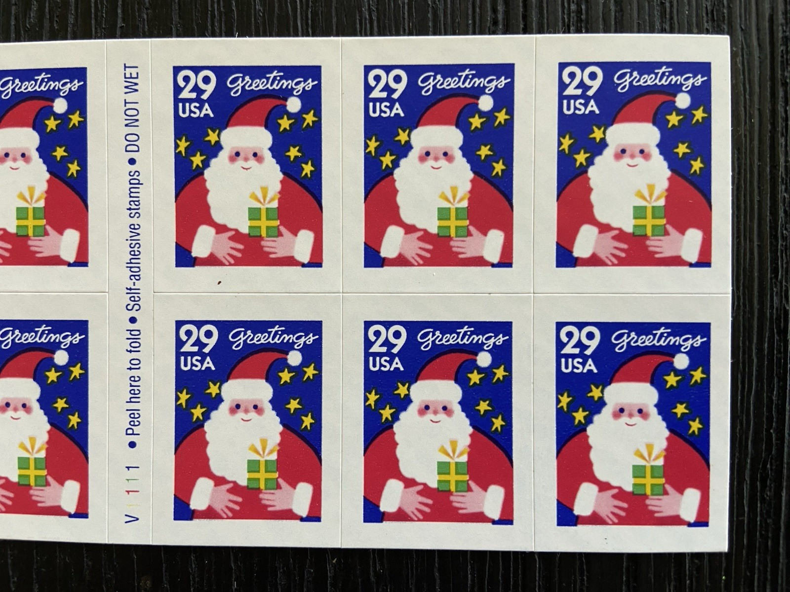 US Sc# 2873a Booklet Pane of 12 1993 29ct SANTA MNH P#V1111