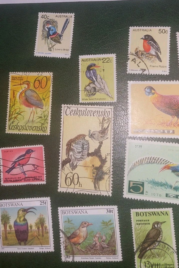 Postage Stamp Lot Birds 32 Stamps Mint/Used