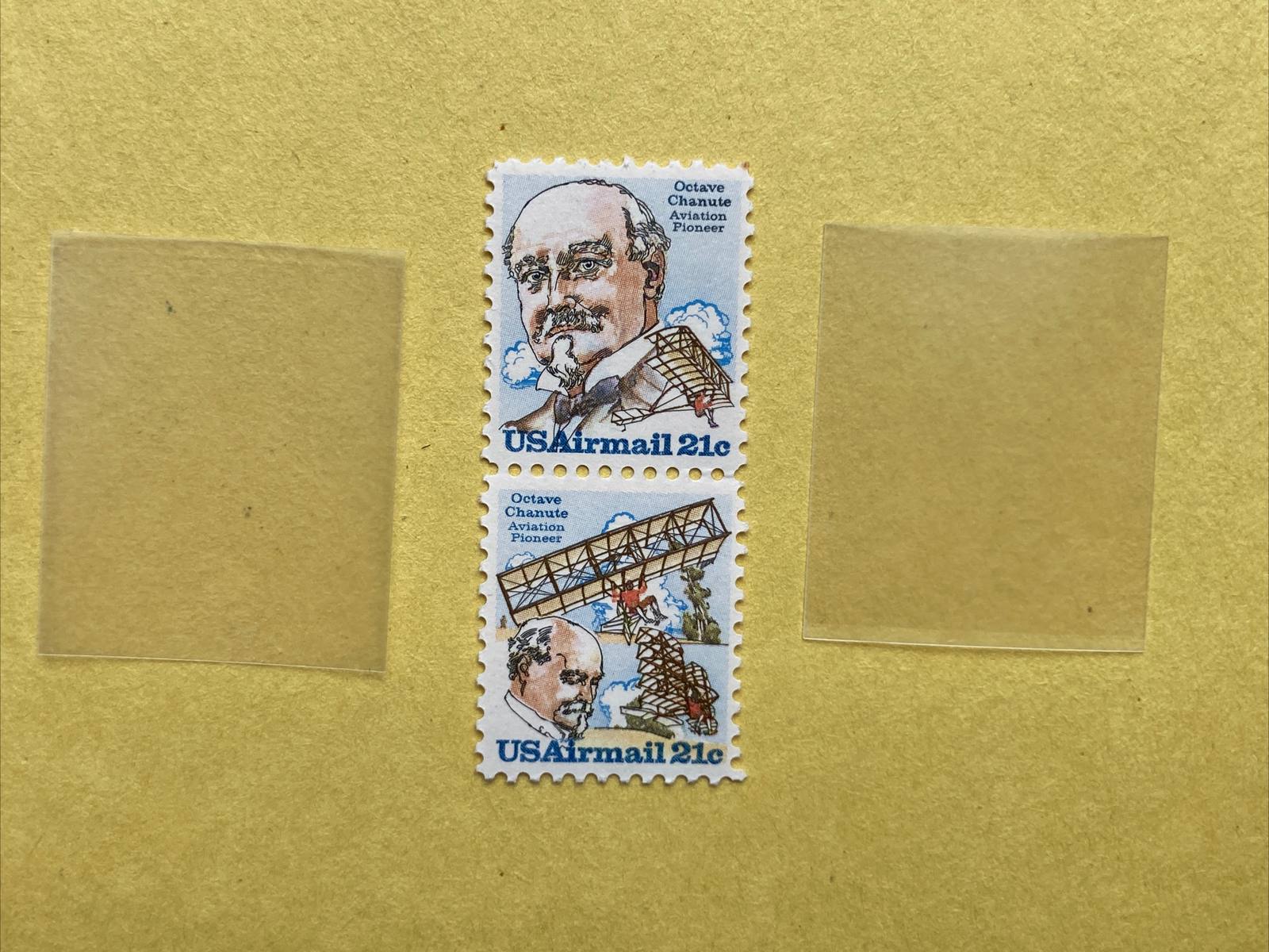 Octave Chanute Aviation Pioneer 21c US Airmail with Mounts MNH