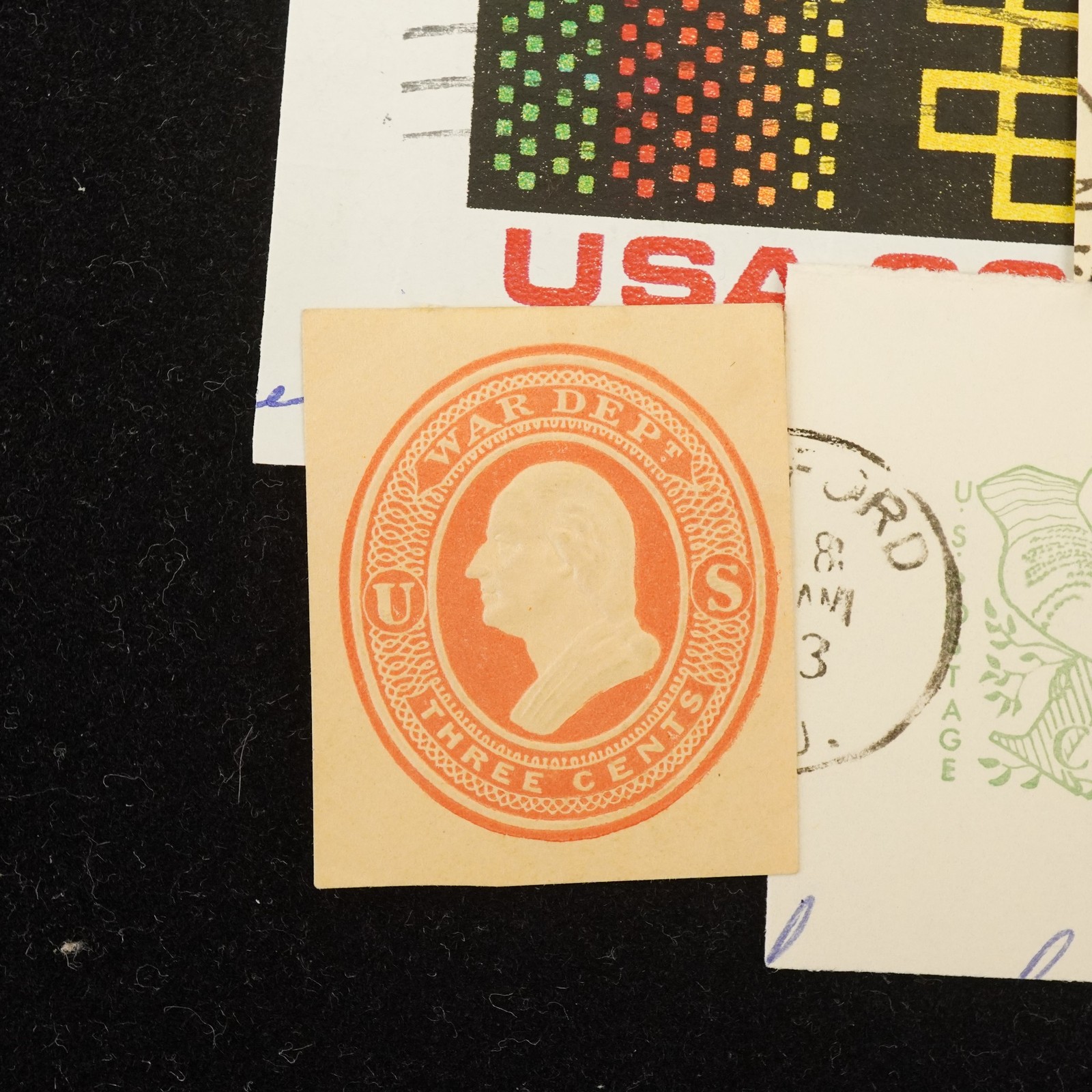1918-1971 U.S. Stamps Envelope Canceled Cut Squares – Free Shipping USA