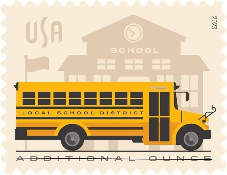 School Bus Additional Ounce Postage Stamps 2 Sheets of 20 Students Children…
