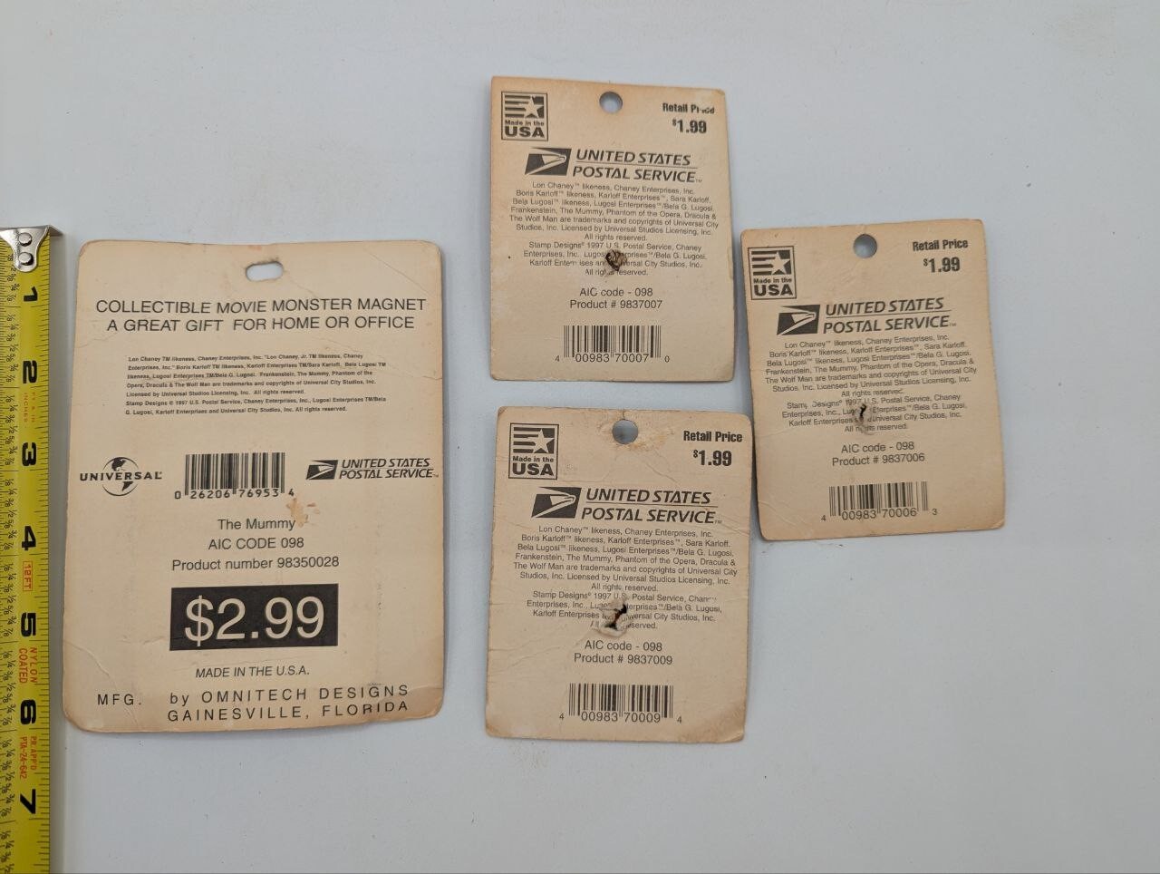 Vintage United States Postal Service Stamps Classic Monsters Series Lot 4 LV29