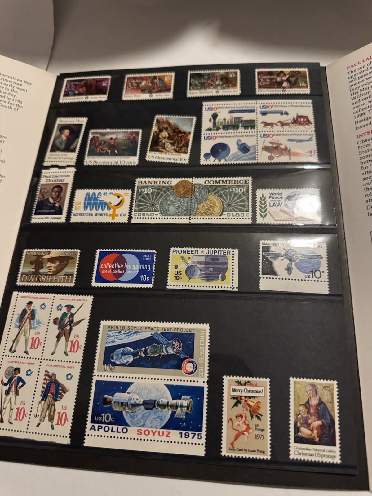 1974-1978 Uncirculated Mint Sets. All Original Folders. Complete. Stamp Sets