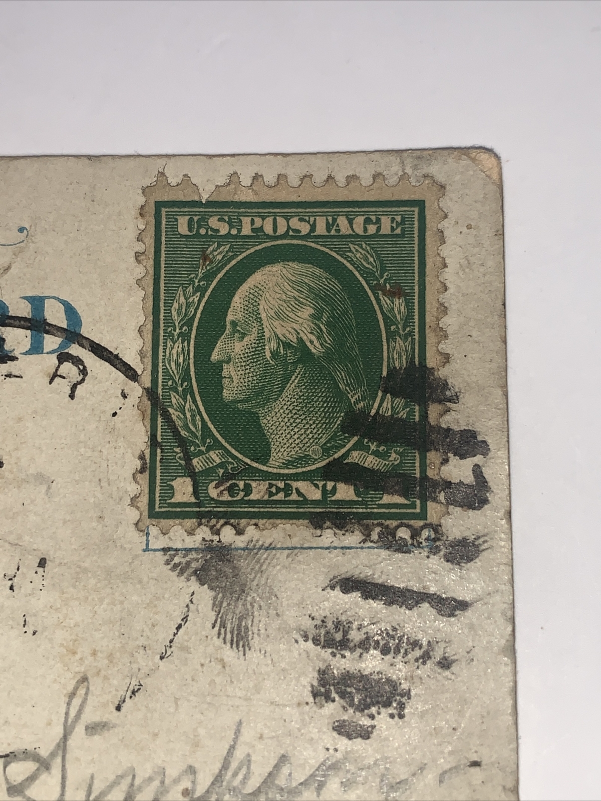 Rare ( 1 Cent 1 ) U. S. George Washington Postage Stamp Valentines Postcard