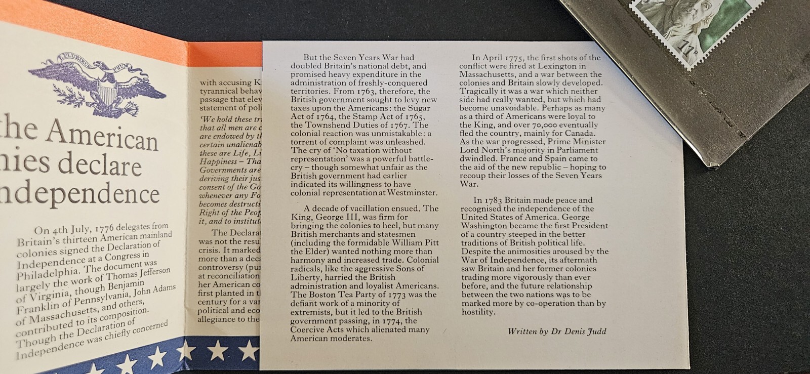 1976 UK POST OFFICE MINT STAMPS U.S. BICENTENNIAL FRANKLIN PRESENTATION PACK