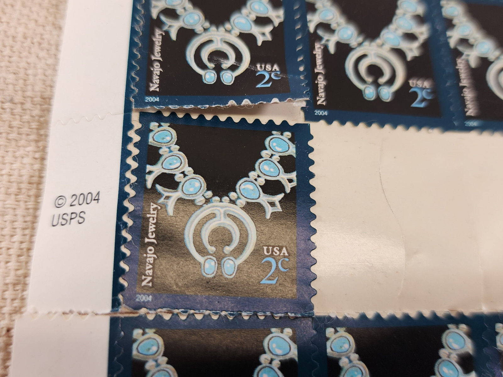 NEW Old Stock 17 United States Postal Service US Stamps Navajo Jewelry 2c 2 Cent