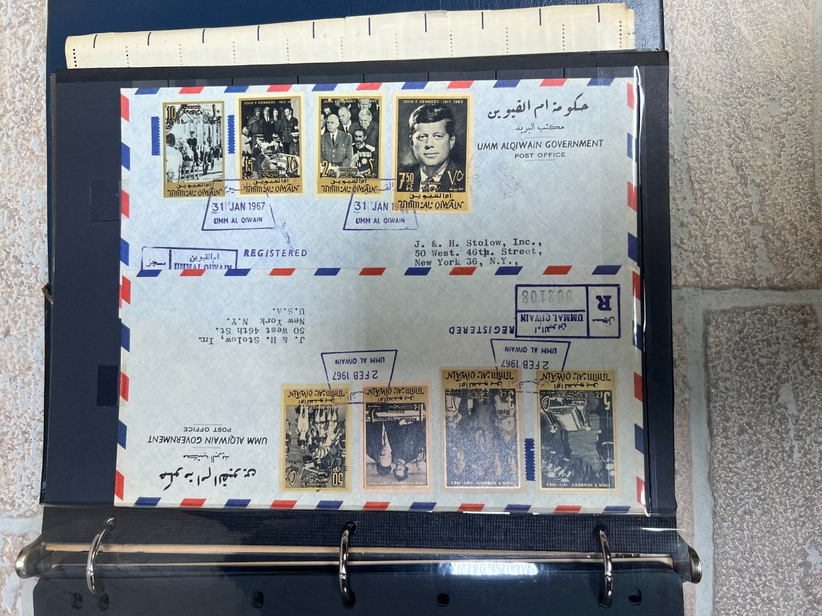 HUGE RARE VINTAGE John F Kennedy Commemorative Stamp Portfolio
