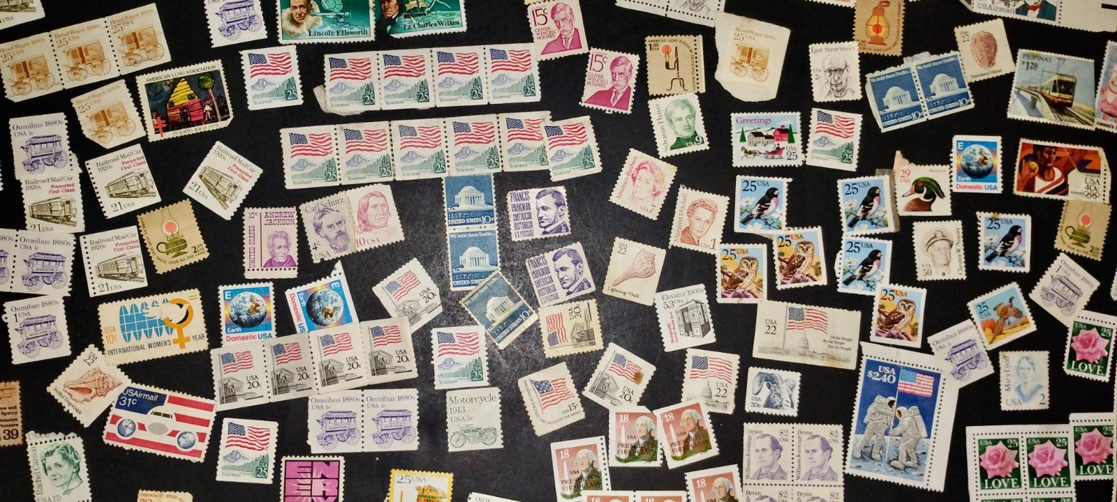 Mixed Lot of 200+ U.S. Vintage Stamps– High Denomination, non cancelled, Nice!!