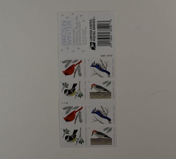 US SCOTT 5317 – 5320 BIRDS IN WINTER BOOKLET OF 20 STAMPS FOREVER MNH