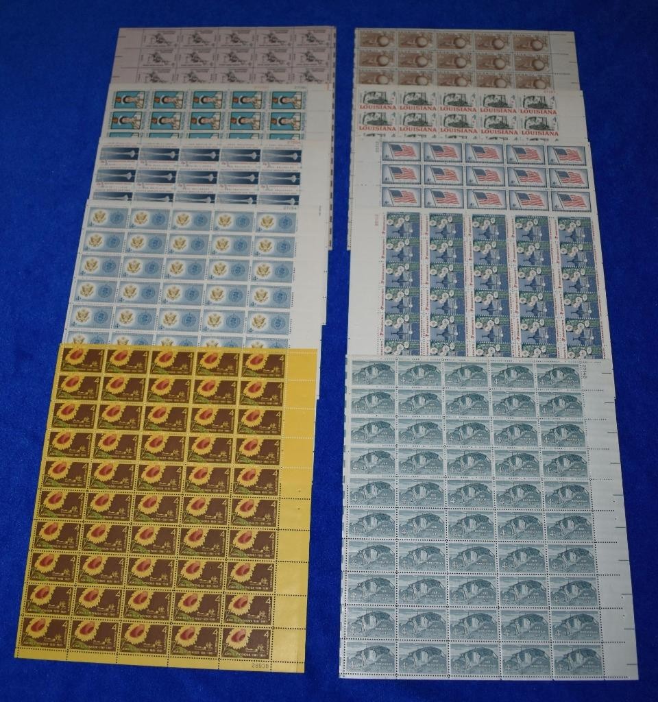 Ten U.S. Postage Full Mint 4 Cent Sheets 1950s/60’s Nursing