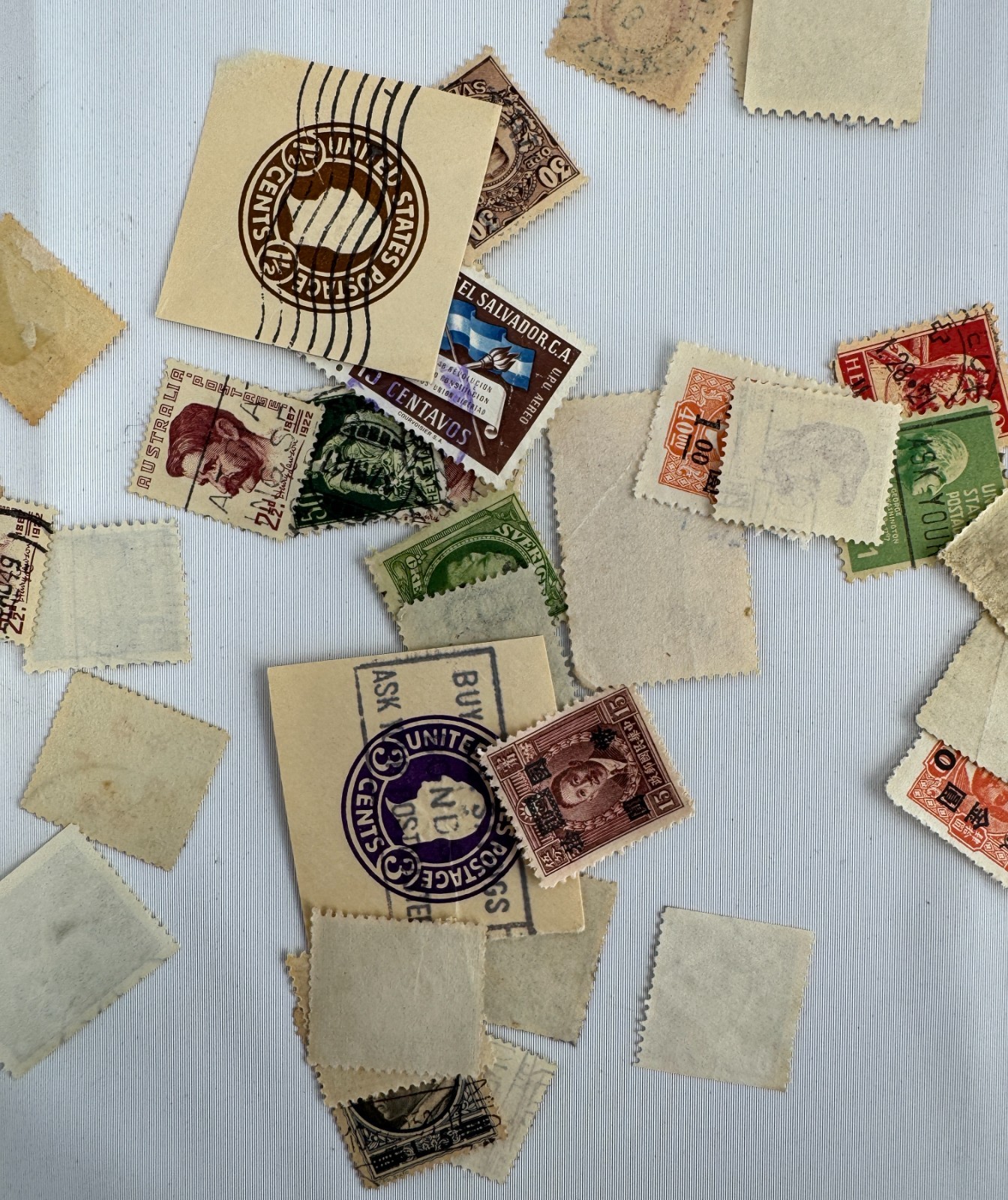 Worldwide Vintage Stamp Collection Lot 90+ Used Mint Stamps USA China Sweden