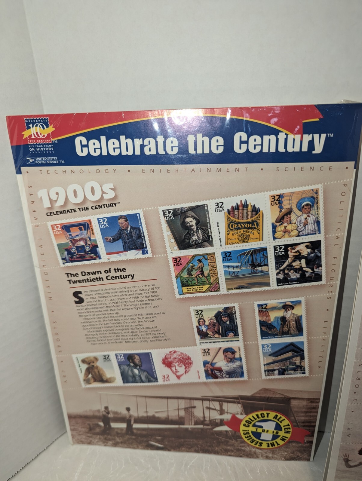 Celebrate The Century 1900’s-1990’s. Complete 10 Sheet Set US Stamps USA Sealed