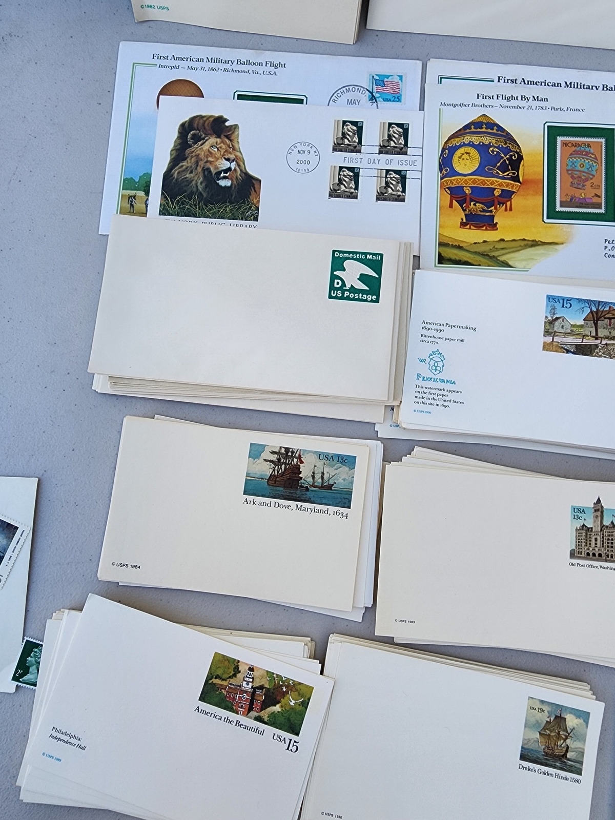 Lot of USPS USA Postage Pre-Stamped Envelopes & First Day of Issue FDC