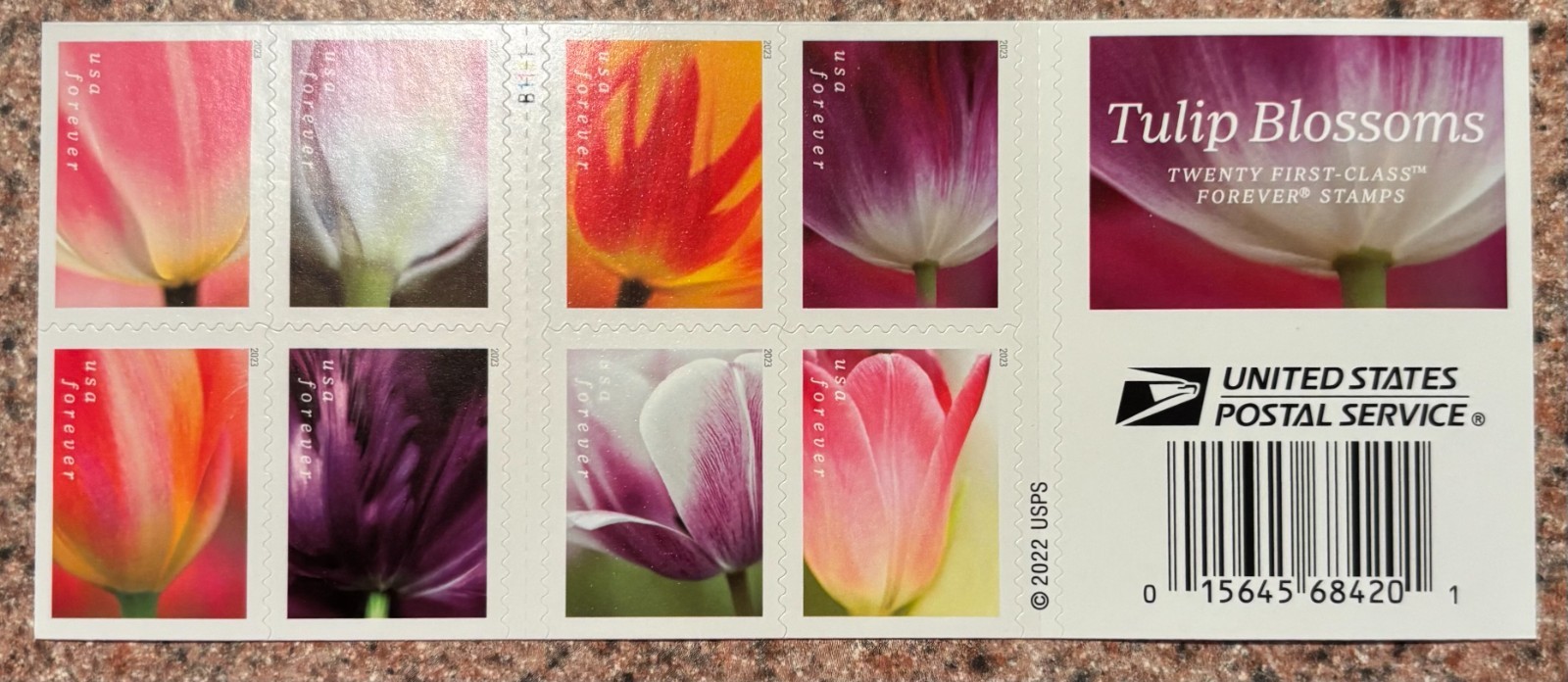 Sheet of 20 Self-adhesive USPS 1st Class Forever Stamps – Tulip Blossoms NEW!