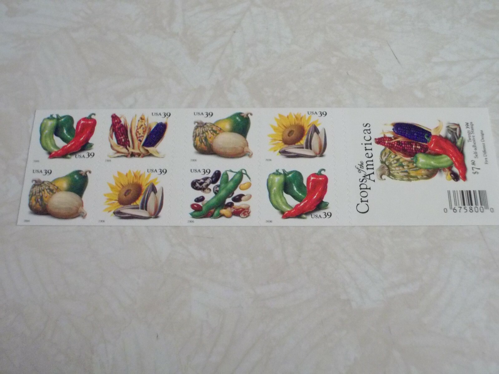 #4003-07 CROPS OF THE AMERICAS 2006 Pane of 20 39 Cent Stamps MNH Free Shipping