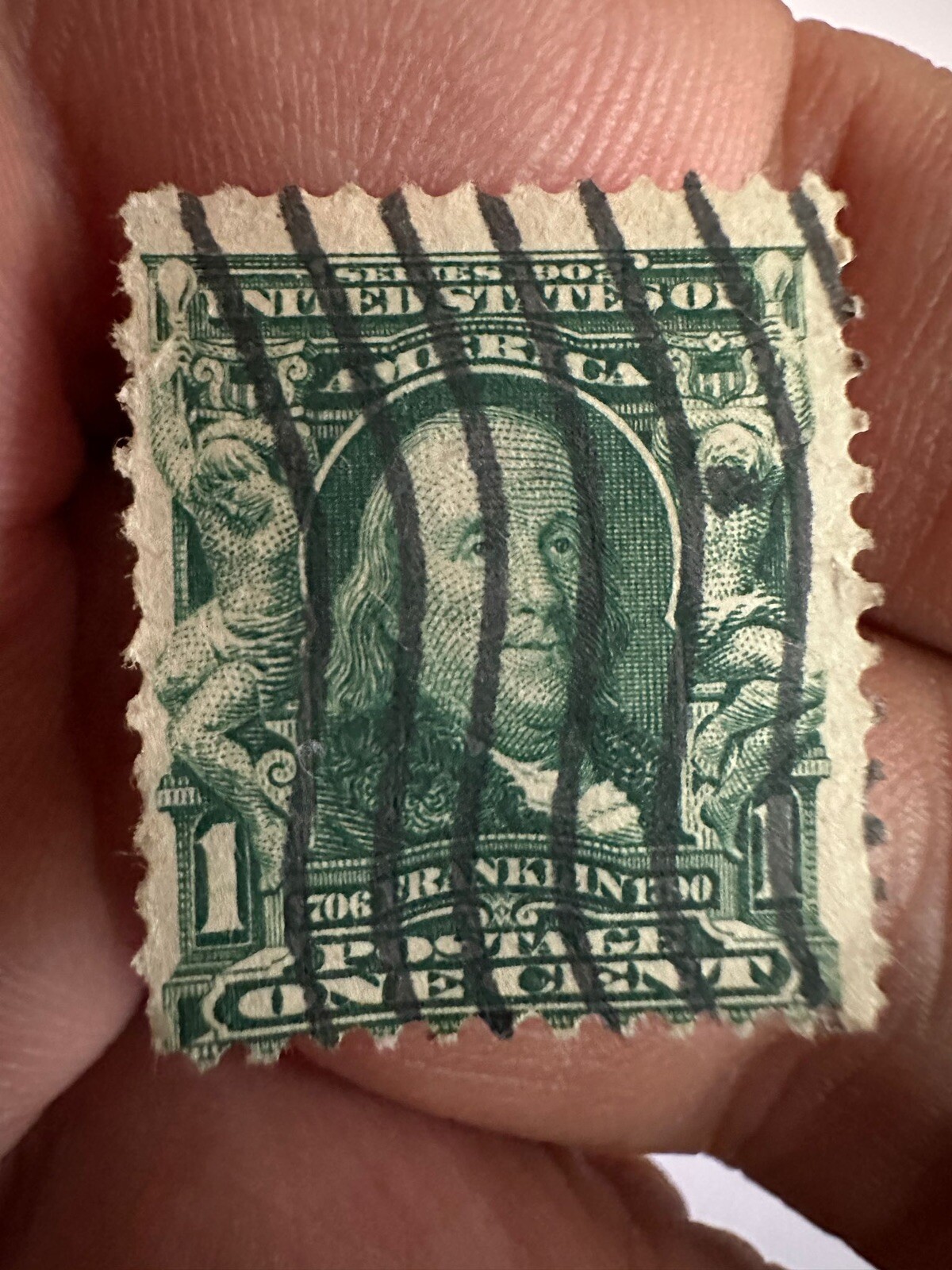 Benjamin Franklin 1706 One Cent Rare Stamp Authentic!
