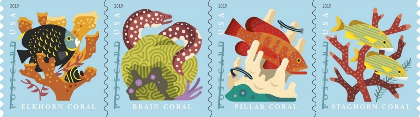 Coral Reefs Postcard Rate Sheet of 20 Stamps