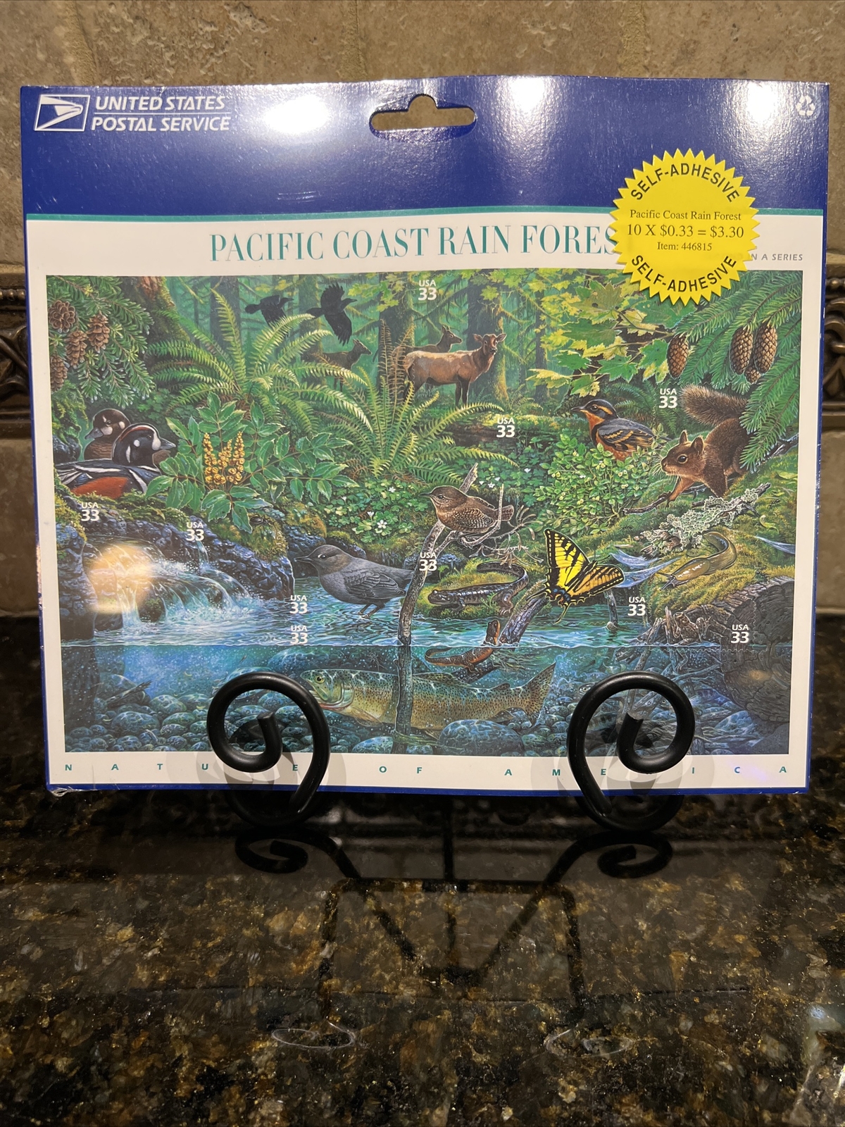 US POSTAGE STAMPS SECOND IN A SERIES “PACIFIC COAST RAIN FOREST” SHEET OF 10 .33