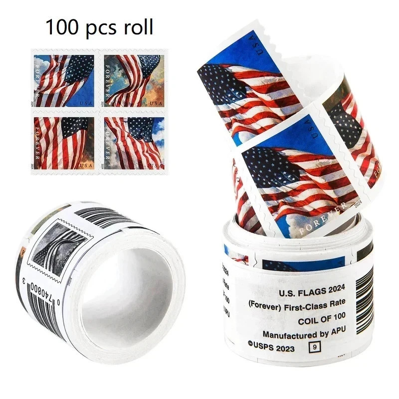 100 stamps 2022 USPS Scott #5654 US Flag Forever Roll MNH Self Adhesive Postage