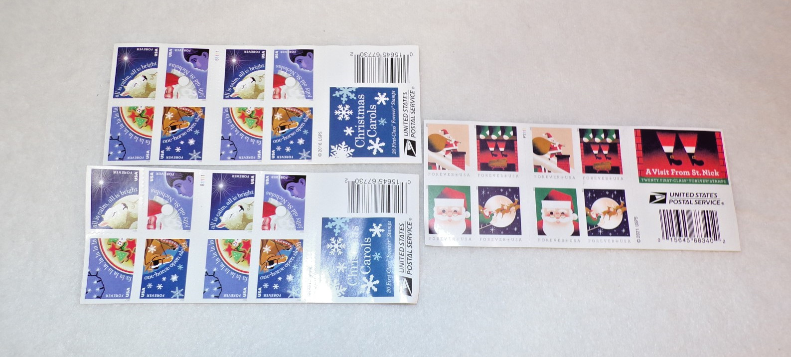 Forever Stamps,60 total,Christmas Holiday scenes.3 books.