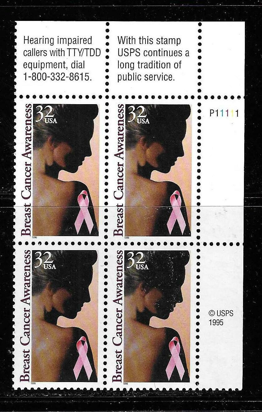 USA SC # 3081 Breast Cancer Awareness . MNH