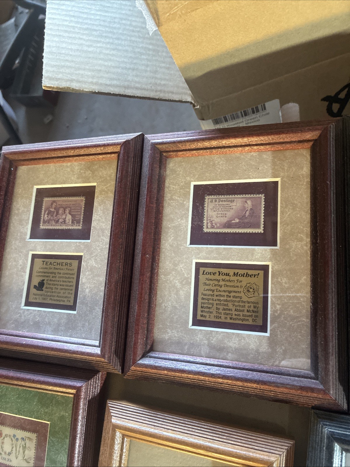 12 Framed Collectible Stamp Frames-Selling All Together-Good Subject Matter-nice