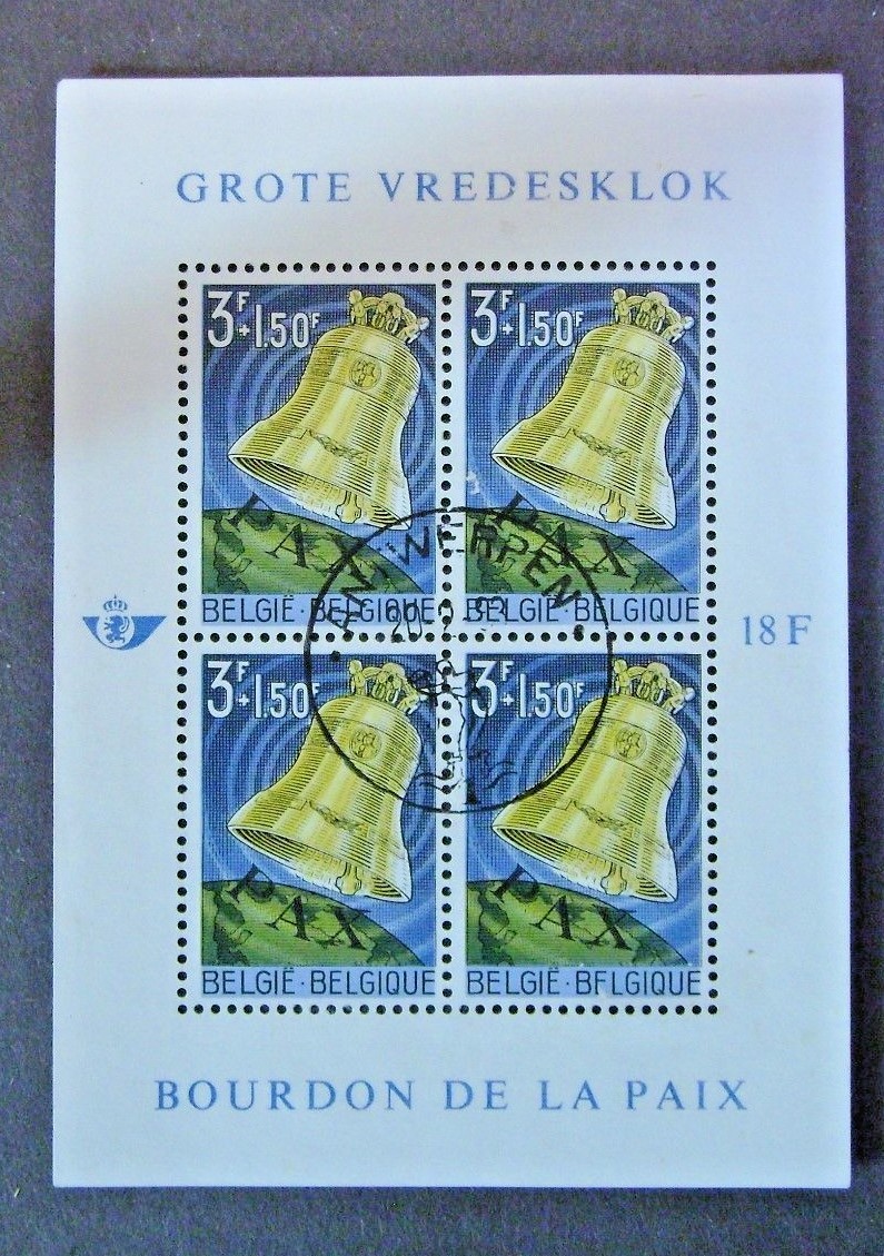 1963 BELGIUM B732, 732, 733A MNH – Michel 1301-1302,Bl.28. – Peace Bell