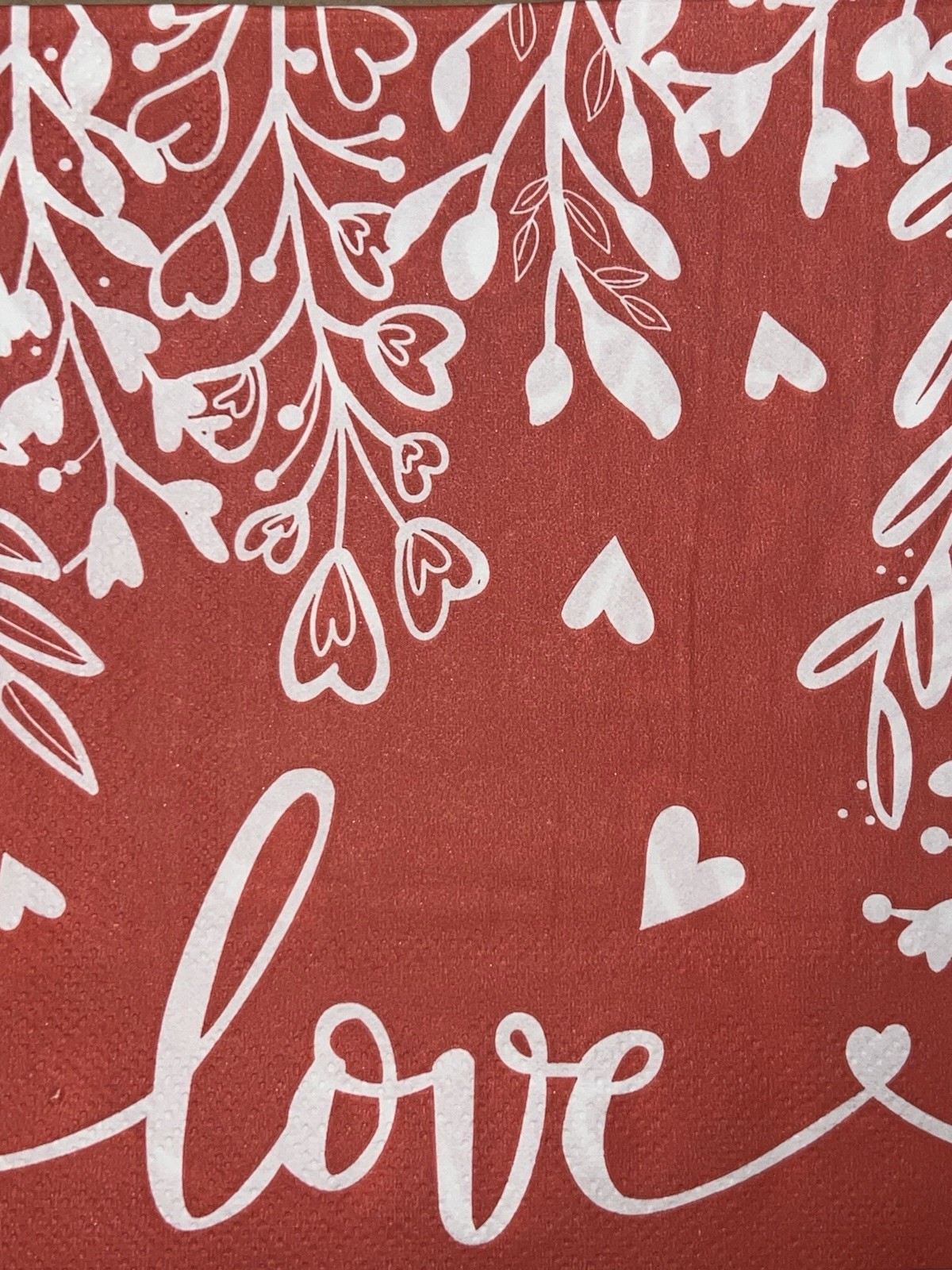 Three Individual Paper Luncheon Decoupage Napkins VALENTINE Hearts /LOVE 6.5”