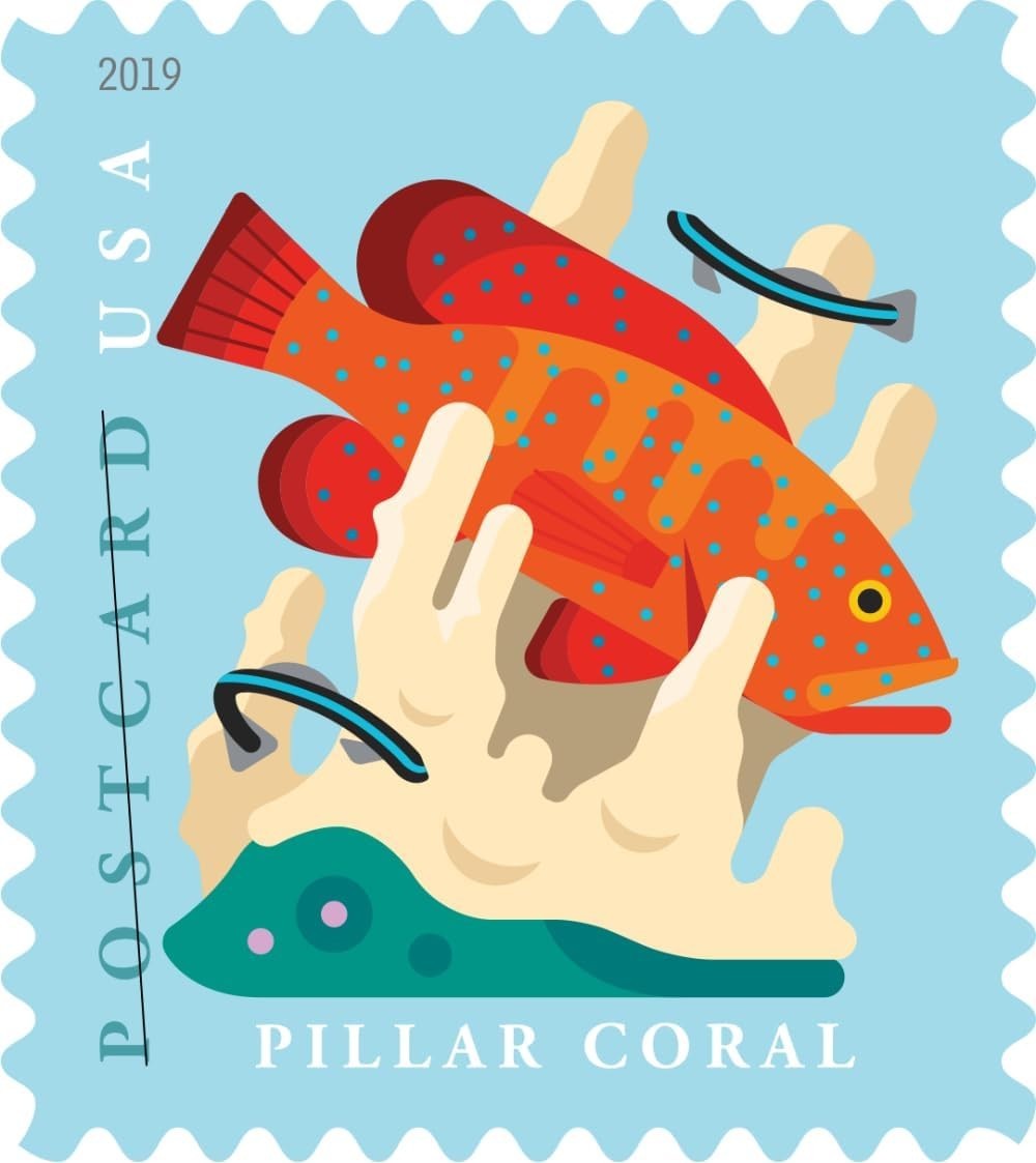 Coral Reefs Postcard Rate Sheet of 20 Stamps