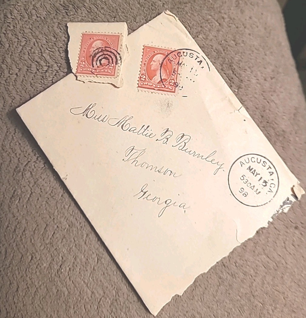 2 WASHINGTON 1894-99 2 CENT STAMPS WITH WHOLE LETTER( 1899)