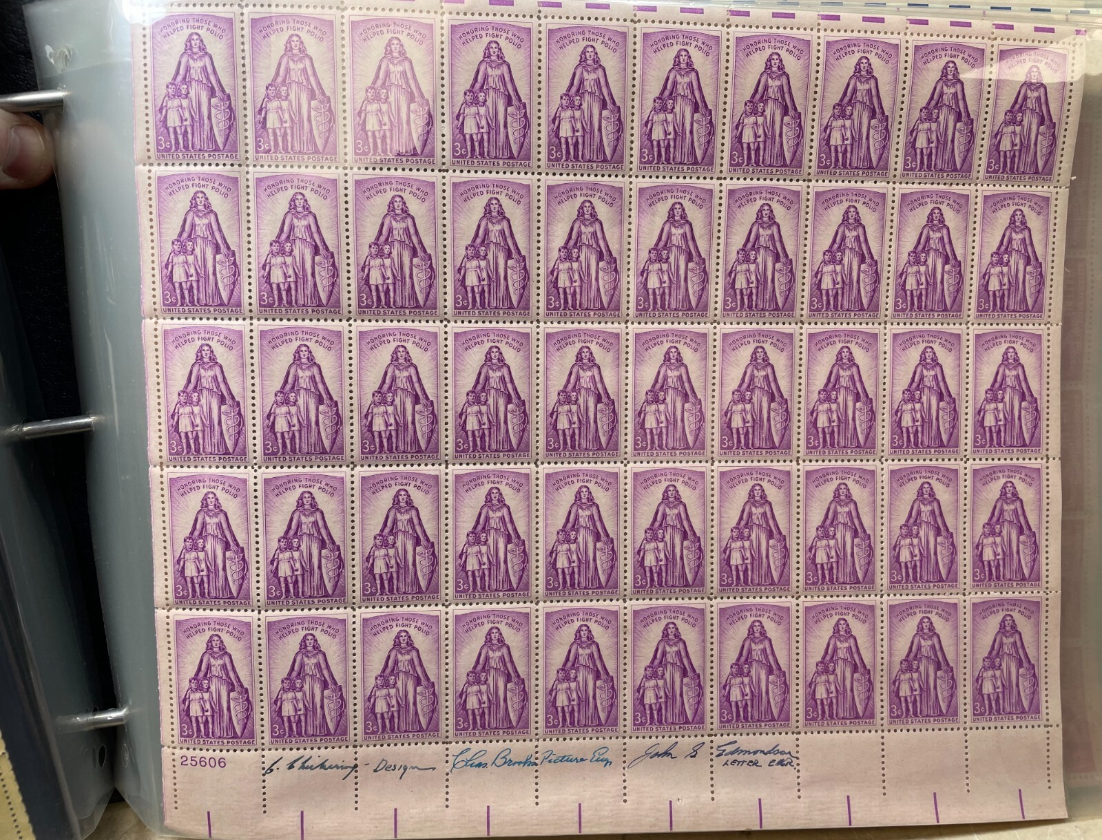 17 – SHEETS US POSTAGE STAMPS ALL SIGNED MULTIPLE DESIGNERS SIGNATURES .03 CENT