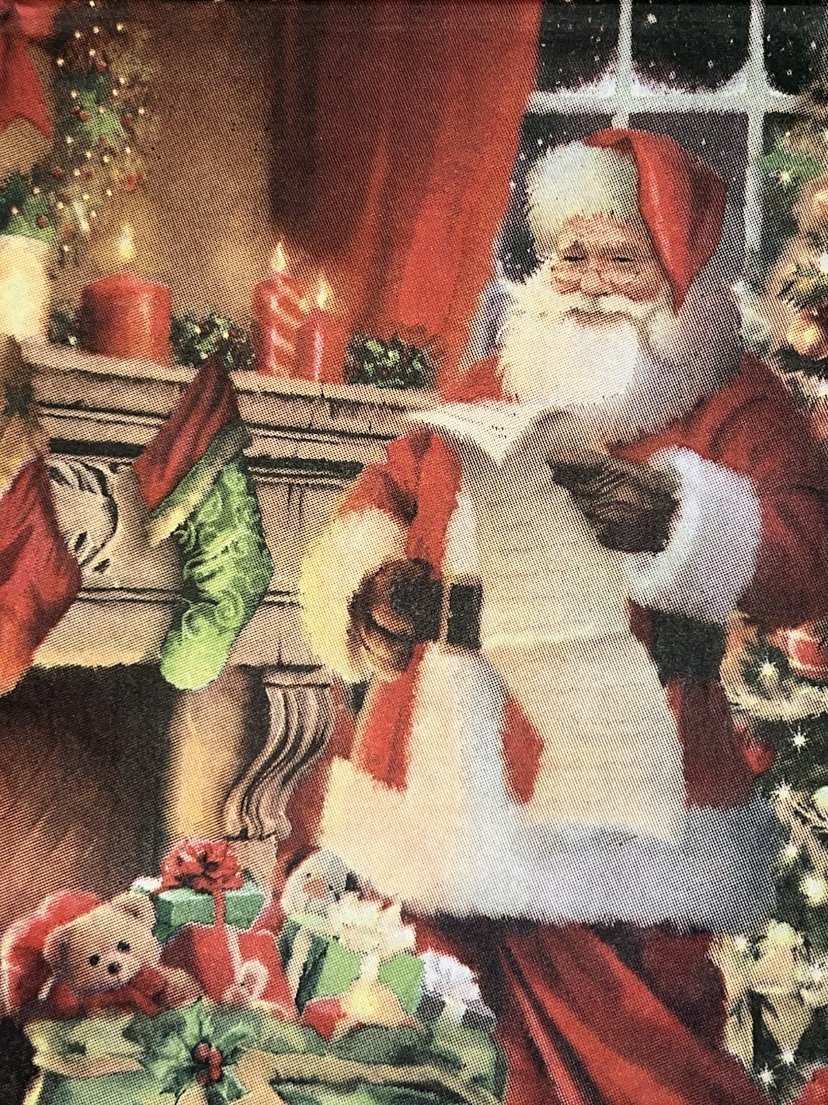 TWO Individual paper dinner Decoupage napkins Santa Claus Toys Trees Christmas