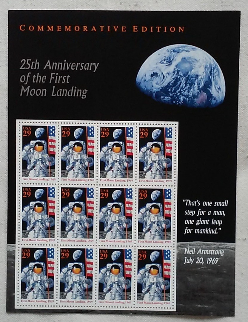 5 Sheets of 25th Anniversary Of The FIRST MOON LANDING 29¢ US Postage Stamp 2841