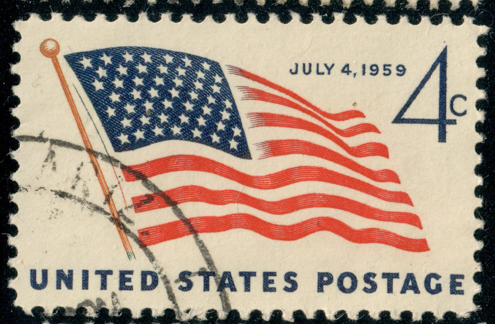 USA – 1959 – New American Flag with 49 Stars – 4¢ – #2994