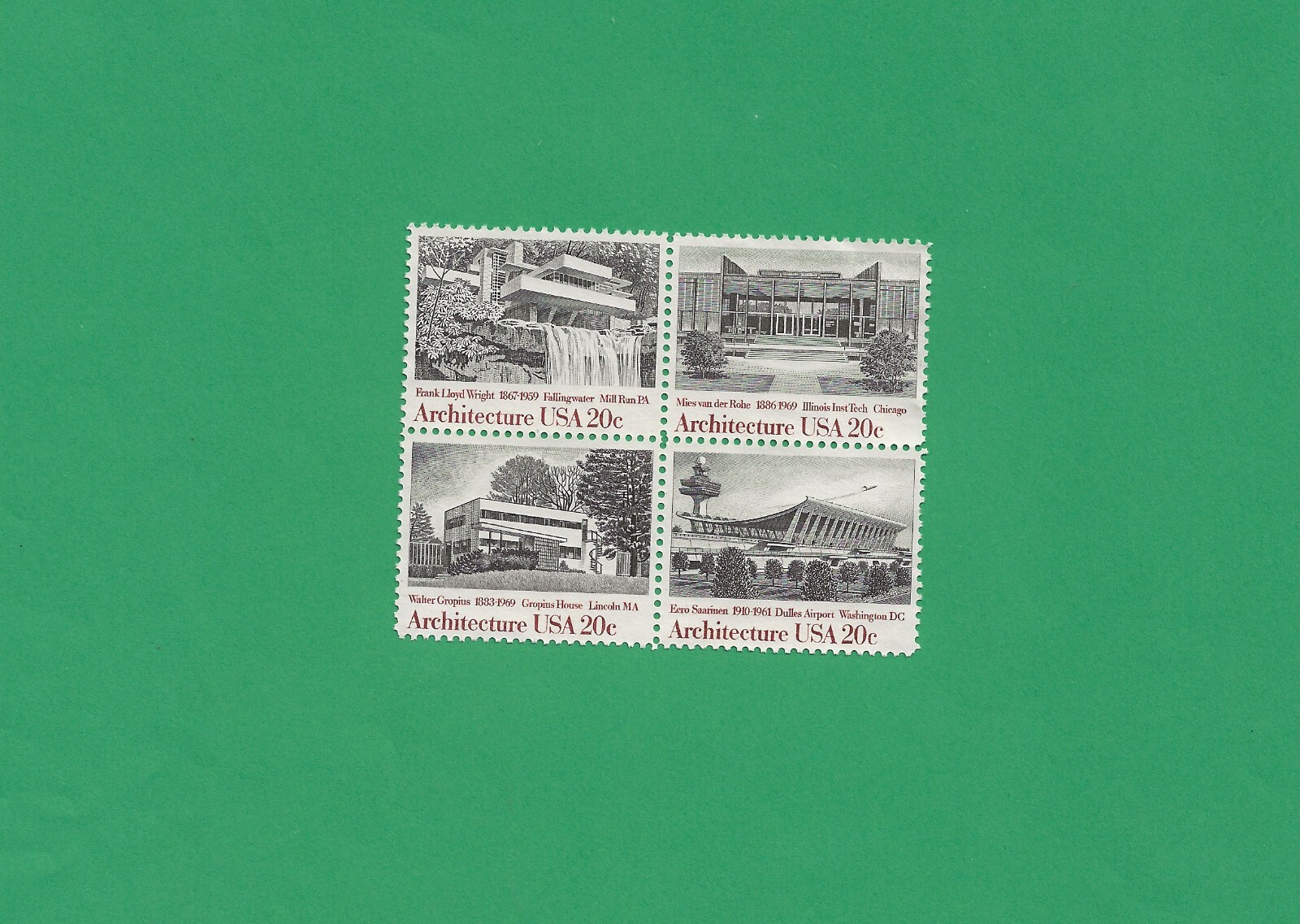 USA Architecture series block of 4 stamps nr 2022a used