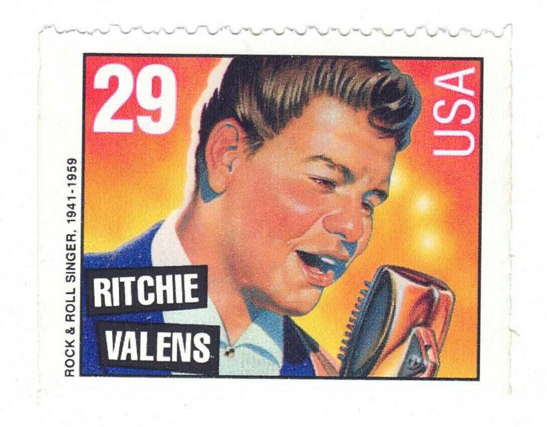 8 Rock&Roll Postage Stamps. Miller,Elvis,Haley,Holly,Redding,Valens,Washington