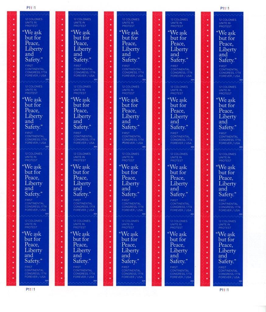 US SCOTT 5939 SHEET OF 20 FIRST CONTINENTAL CONGRESS STAMPS FOREVER MNH