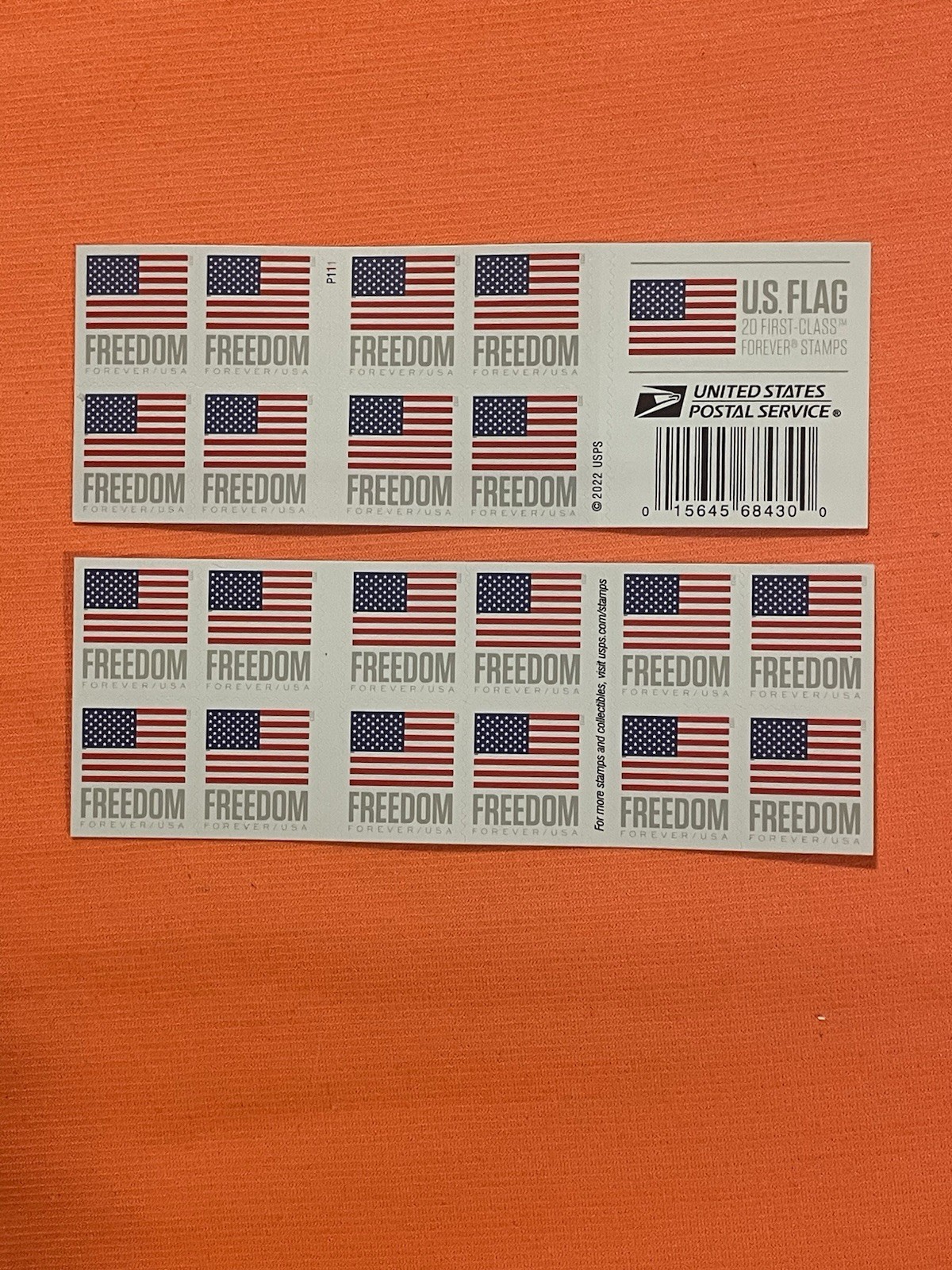 USPS Forever Stamps USA Freedom (2022) Booklet Of 20 MNH