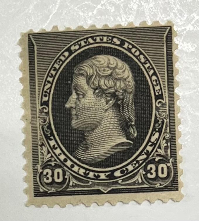 US Postage Scott #228 mint, 30c Jefferson, black VVLH