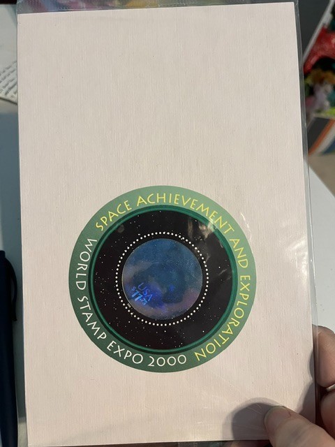 3412. World Stamp Expo 2000, Space Achievement & Exploration Hologram. Sealed.