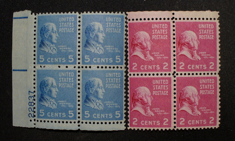 Eight U.S. 2 & 5 Cent Uncirculated Stamps
