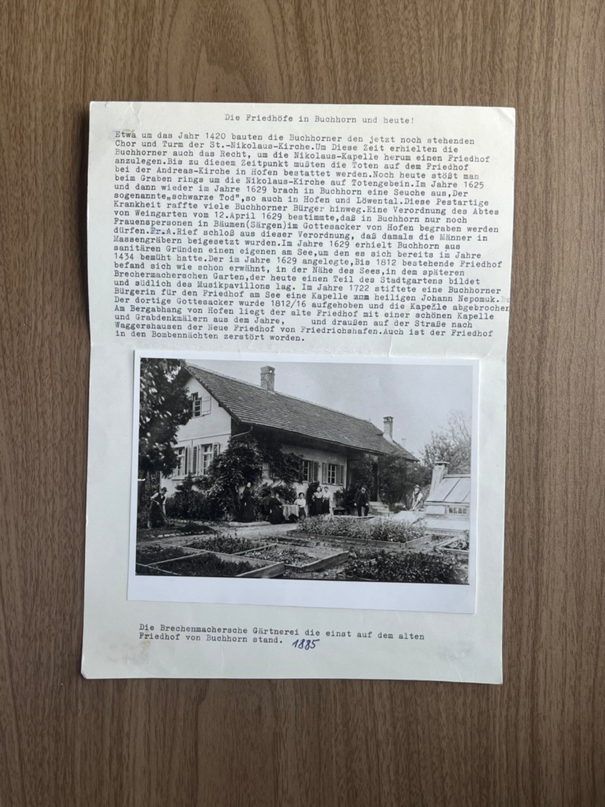 German Photo St Nikolaus Church Cemetery History Buchhorn 1420 Friedrichshafen