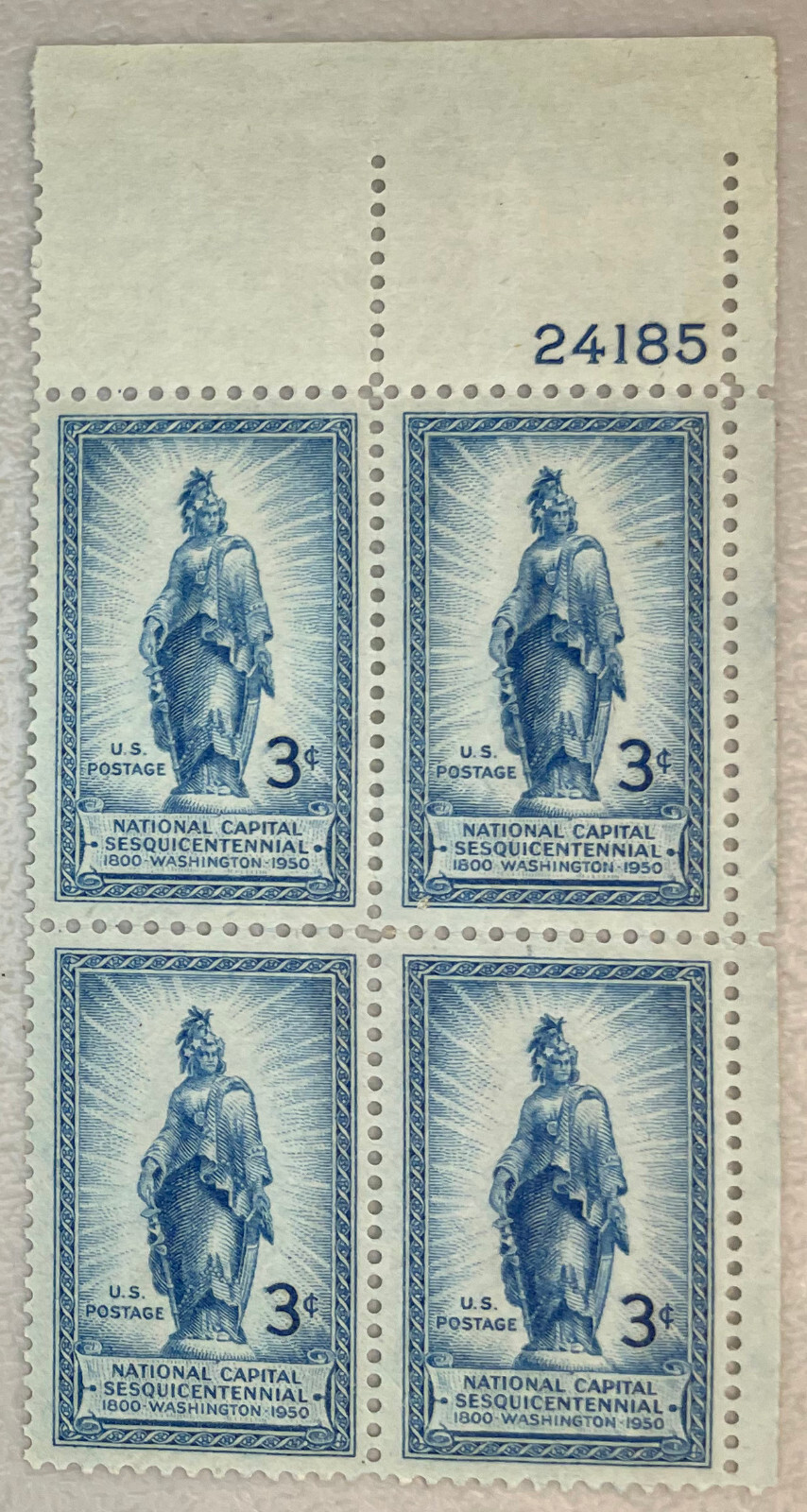 US Stamps Scott # 989 Capital Sesquicentennial Plate Block MNH