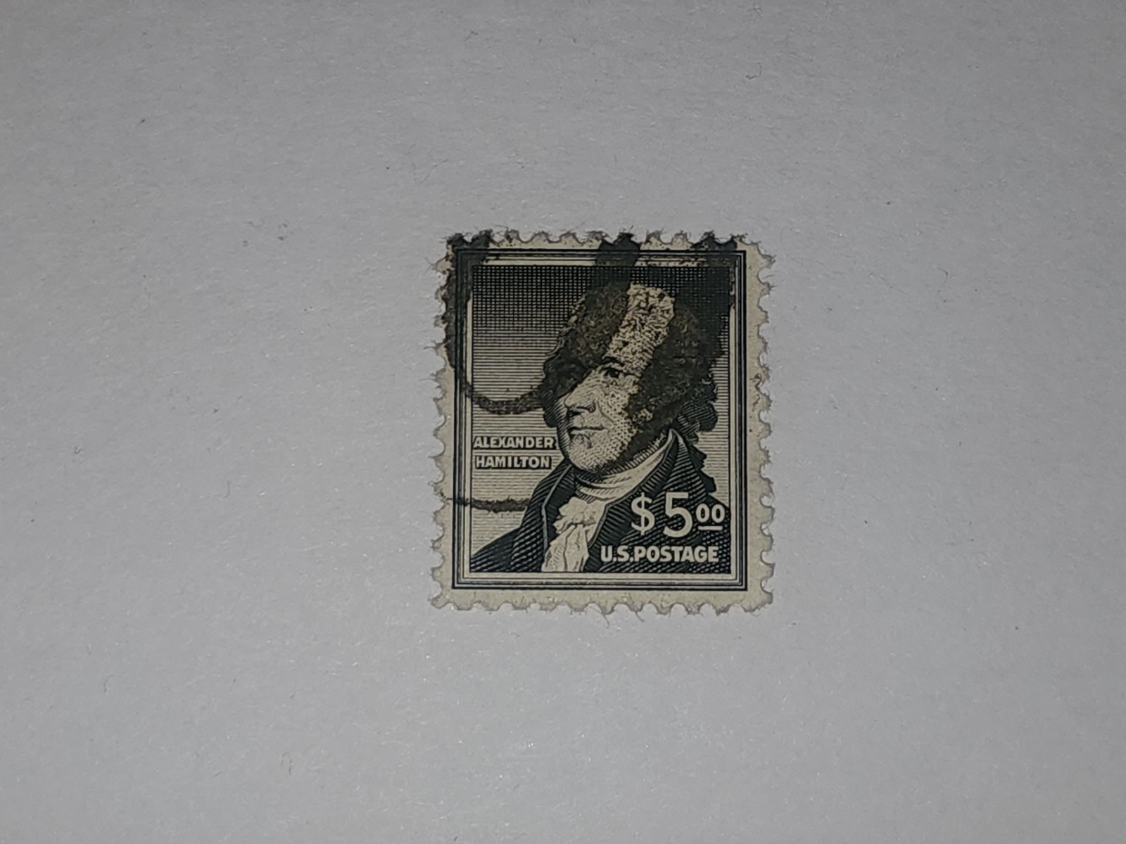 US Scott #1053 $5 Alexander Hamilton 1954 Used VF High Value Stamp