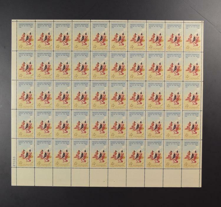 US SCOTT 1187 SHEET OF 50 ARTIST FREDERIC REMINGTON STAMPS 4 CENT FACE MNH